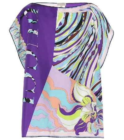 Emilio Pucci Beach Printed Silk-twill Top In Multicoloured