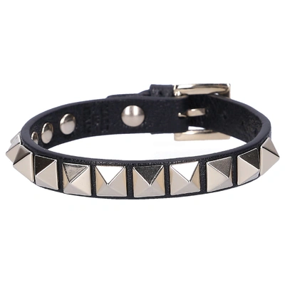 Valentino Garavani Valentino Damen Armband Rockstud Kalbsleder Nieten Gold Schwarz