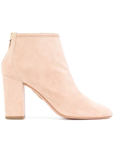 Aquazzura Ankle Boots Blue Downtown In Pink