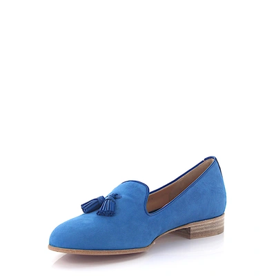 Gianvito Rossi Slip On Shoes In Blue