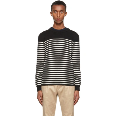 Saint Laurent Black & Off-white Stripe Sweater