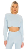 Alo Yoga Double Take Crop Sweatshirt In Powder Blue