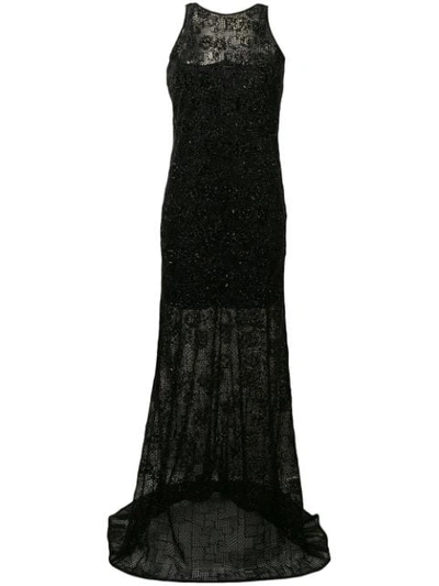 Versace Besticktes Abendkleid In Black