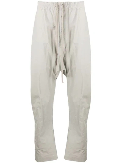 Rick Owens Dropped Crotch Trousers In Neutrals