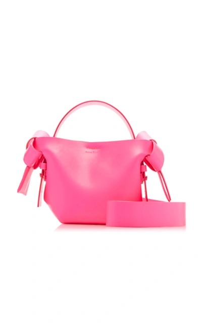 Acne Studios Musubi Knotted Leather Shoulder Bag In Pink