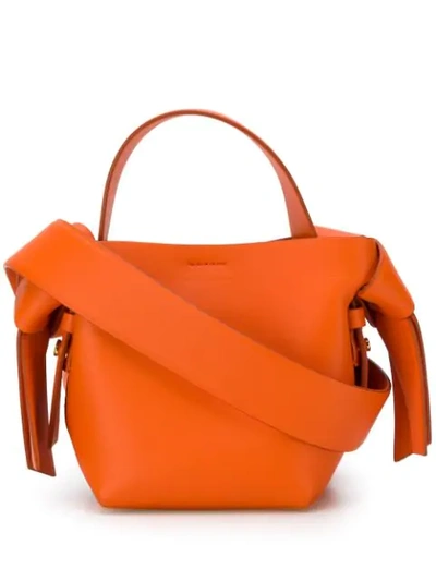 Acne Studios Musubi Mini Leather Shoulder Bag In Orange