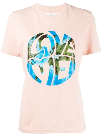 Alberta Ferretti Love Me! Stamped Design T-shirt In Pink