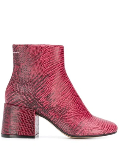 Mm6 Maison Margiela Printed Boots In Pink