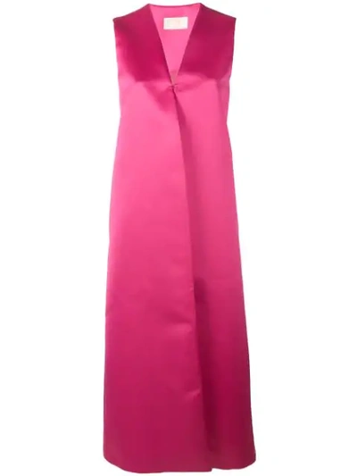 Sara Battaglia Long Straight Fit Dress In Pink