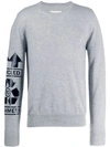 Maison Margiela 'recycled' Print Jumper In Grey