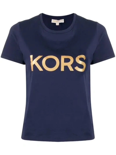 Michael Kors Logo Print T-shirt In Blue