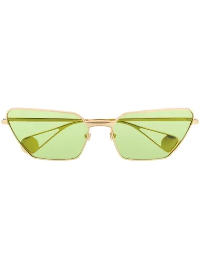 Gucci Eyewear Angular Rectangular Sunglasses - Gold
