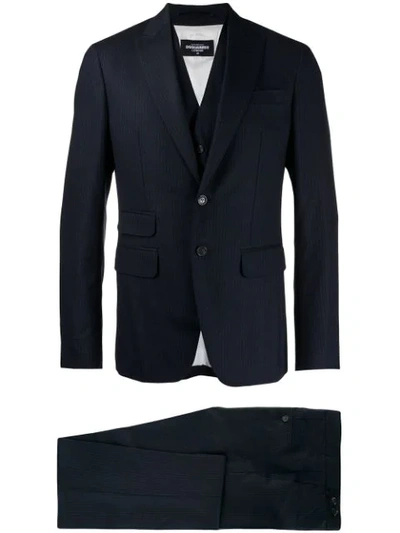 Dsquared2 Three-piece Suit In Blue