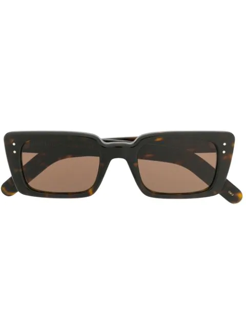 Gucci Rectangular Sunglasses In Brown | ModeSens