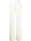 Chloé Pleated Front Flared Trousers In White