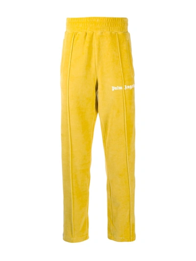 Palm Angels Striped Side Track Pants In Yellow