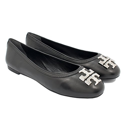 tory burch black and silver flats