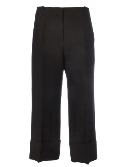 Valentino Wool And Silk Short Pants/risvolto In No Black