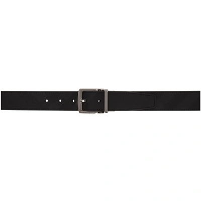 Burberry Grey London Check Belt In Dk Charcoal
