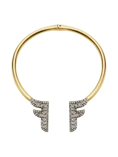 Fendi Halskette Mit Kristallen In F179a-burattato Gold +vint