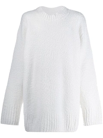 Maison Margiela Textured Oversized Sweater In Neutrals