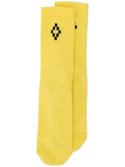 Marcelo Burlon County Of Milan Escape Cross Short Socks In Yellow