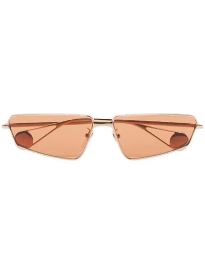 Gucci Angled Frame Sunglasses In Gold