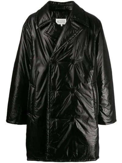 Maison Margiela Padded Double Breasted Coat In Black