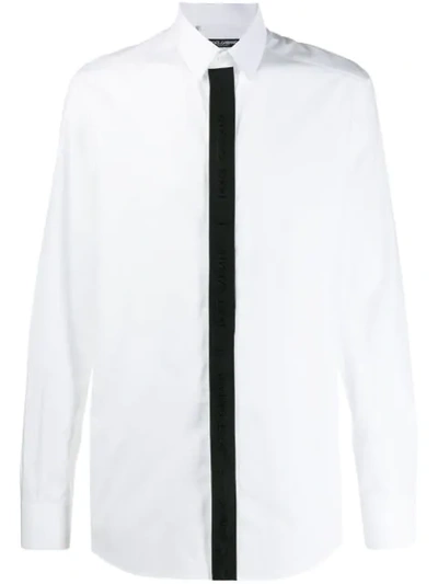 Dolce & Gabbana Cotton Gold-fit Shirt With Branded Placket In White