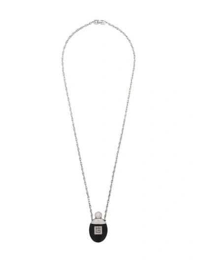 Pre-owned Givenchy 1970's Perfume Pendant Necklace In Black