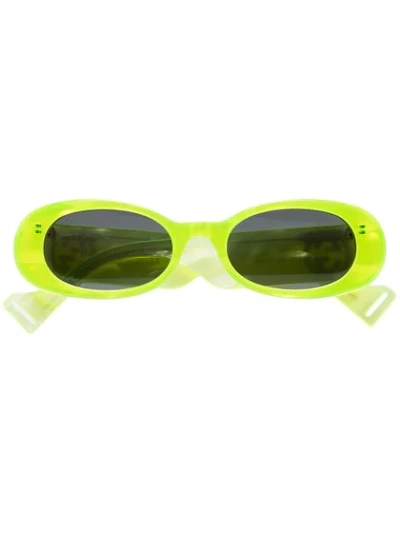 Gucci Oval Frame Sunglasses In Yellow