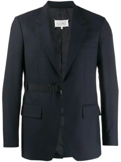 Maison Margiela Side-strap Blazer In Blue