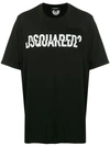 Dsquared2 Sliced Logo-print Cotton T-shirt In Black