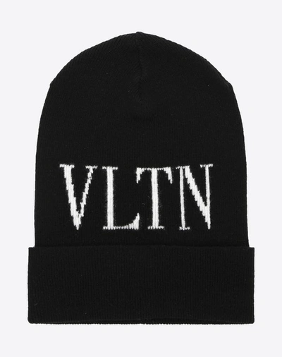 Valentino Garavani Vltn Knitted Hat In Black