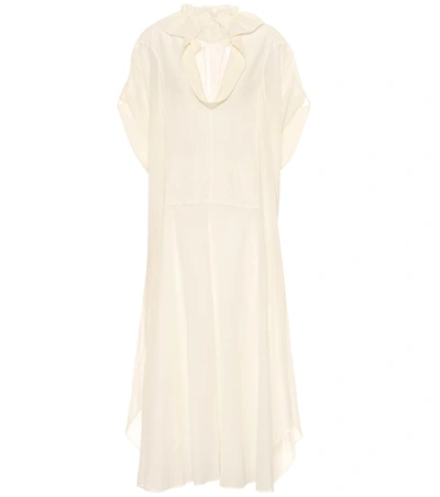 Jil Sander Cotton And Silk Dress In White