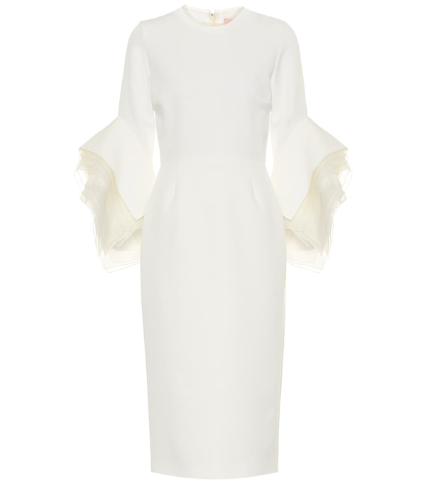 white bridal midi dress