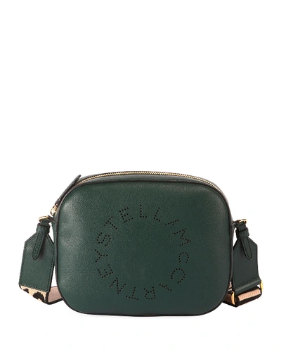 Stella Mccartney Mini Logo Crossbody Camera Bag In Dark Green