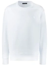 Acne Studios Fairview Face Appliquéd Cotton-jersey Sweatshirt In Aqh-ice Blue