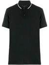 John Varvatos Dover Slim Fit Tipped Pique Polo In Black