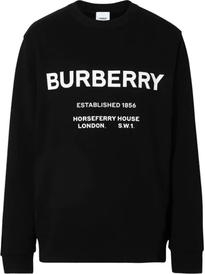 Burberry Martly Logo-print Cotton Sweatshirt In Black