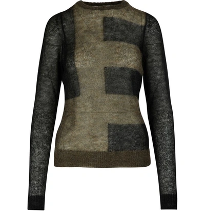 Rick Owens Mohair-blend Jumper In Brown/black