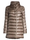 Herno Classic Funnelneck Puffer Jacket In Dark Taupe