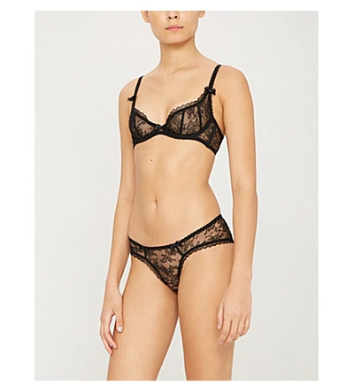 Agent Provocateur Hinda Balconette Underwired Lace Bra In Black