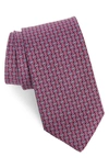 Ferragamo Gancini Printed Silk Classic Tie In F. Magenta