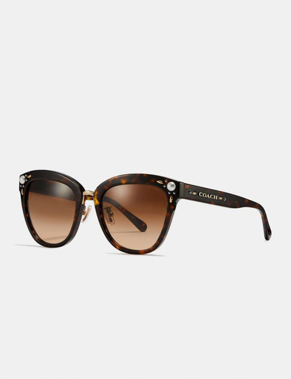 Coach Prairie Rivets Square Sunglasses In Black | ModeSens