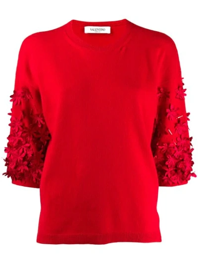 Valentino Flower Embellished Wool & Cashmere Sweater In 157