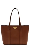 Mulberry Bayswater Leather Tote In Oak/ Oxford Blue