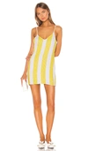 Retroféte Claire Sequin Dress In Yellow Stripes