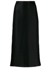 Vince Satin Slip Skirt In Black