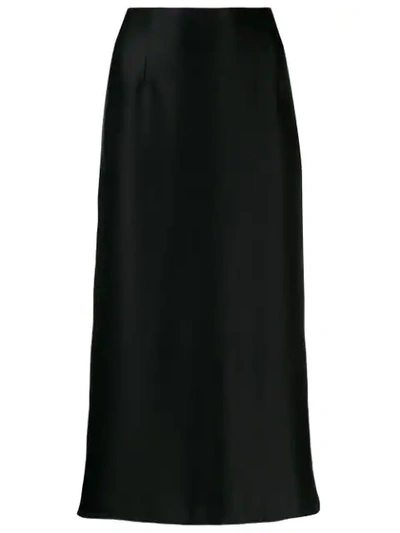 Vince Satin Slip Skirt In Black